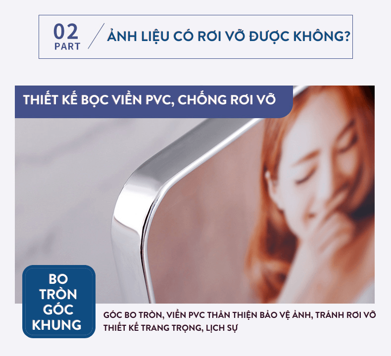 Khung ảnh tráng gương để bàn cỡ 23x18