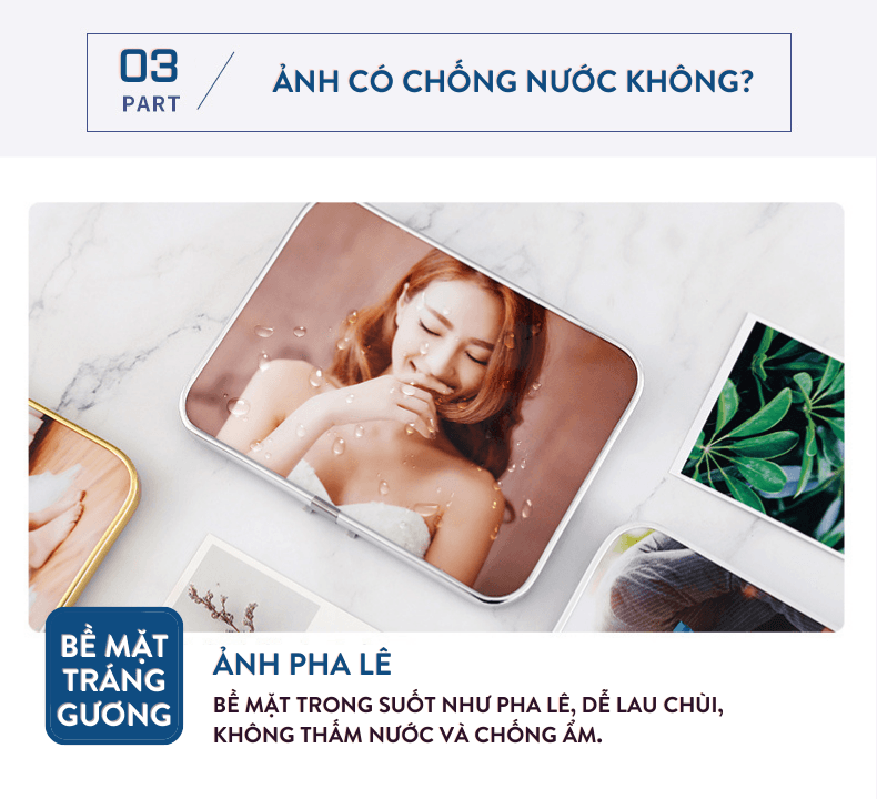 Khung ảnh tráng gương để bàn